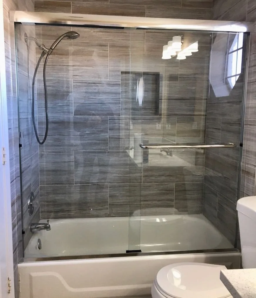 Frameless shower door Green Valley brushed nickel finish