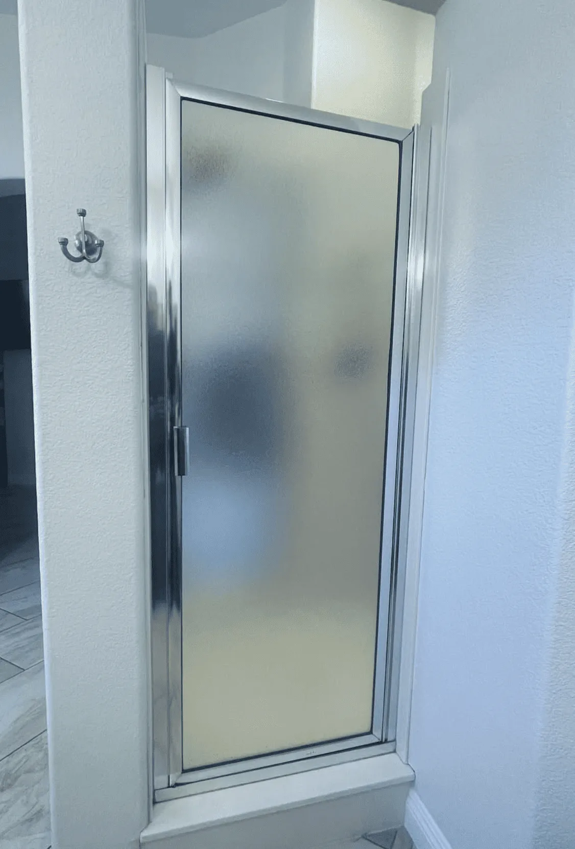 Before Frosted to Clear Glass Upgrade