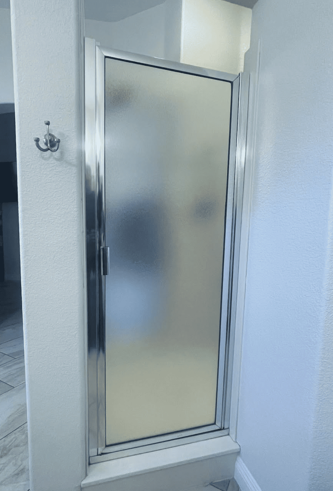 Before Frosted to Clear Glass Upgrade